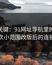 冷门但关键：91网址导航里的91爆料的一次小范围改版后的连锁反应