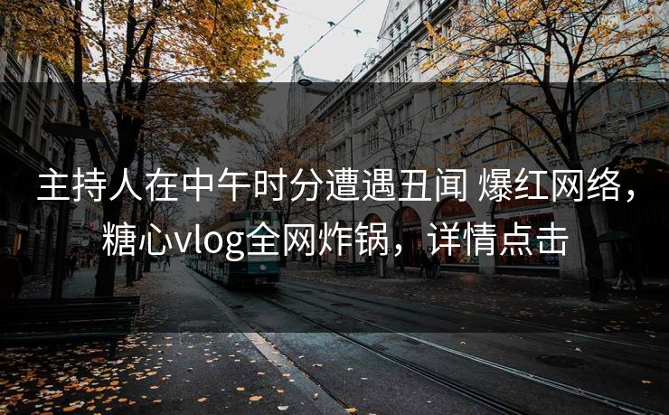 主持人在中午时分遭遇丑闻 爆红网络，糖心vlog全网炸锅，详情点击