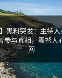 【爆料】黑料突发：主持人在上午时段被曝曾参与真相，震撼人心席卷全网