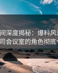 秘语空间深度揭秘：爆料风波背后，大V在公司会议室的角色彻底令人意外