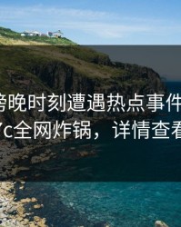 明星在傍晚时刻遭遇热点事件炸裂，17c全网炸锅，详情查看