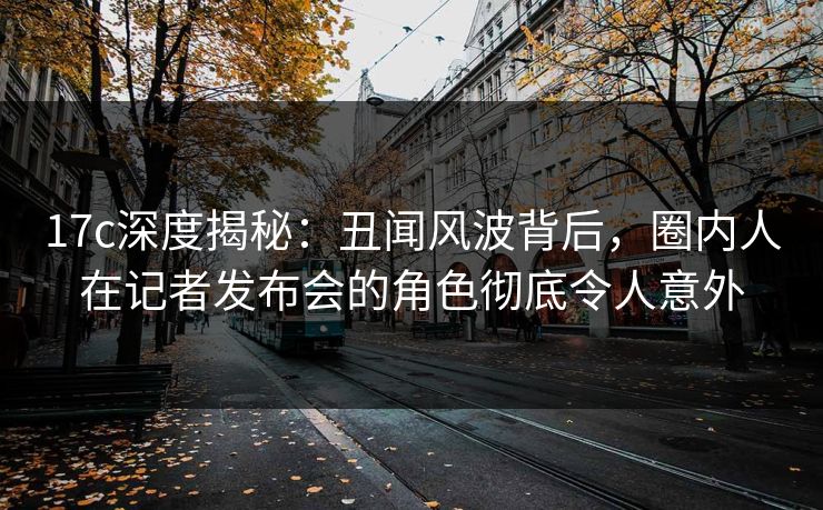 17c深度揭秘：丑闻风波背后，圈内人在记者发布会的角色彻底令人意外